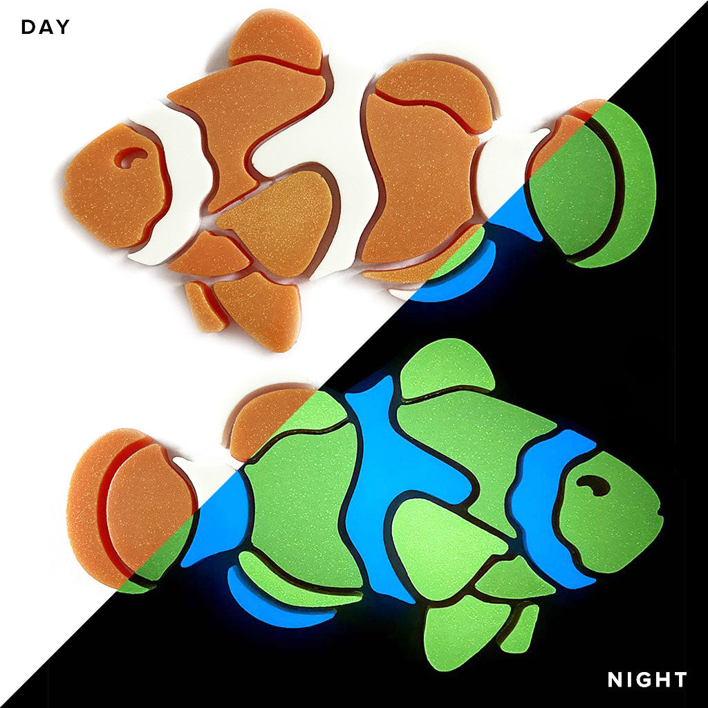 Clownfish Left Right Glow in the Dark Pool Mosaics Day Night