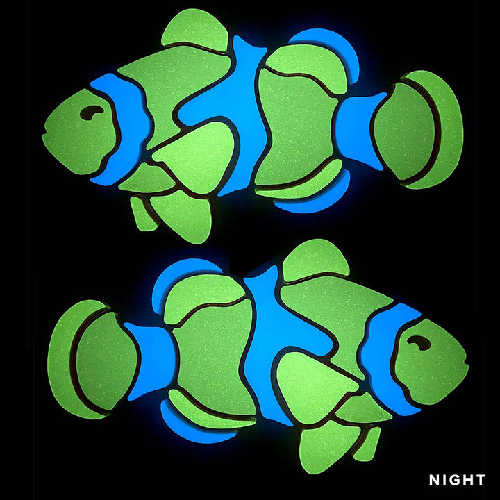 Clownfish Left Right Glow in the Dark Pool Mosaics Night Time