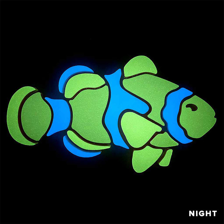 Clownfish Right Glow in the Dark Swimming Pool Mosaic Night Time