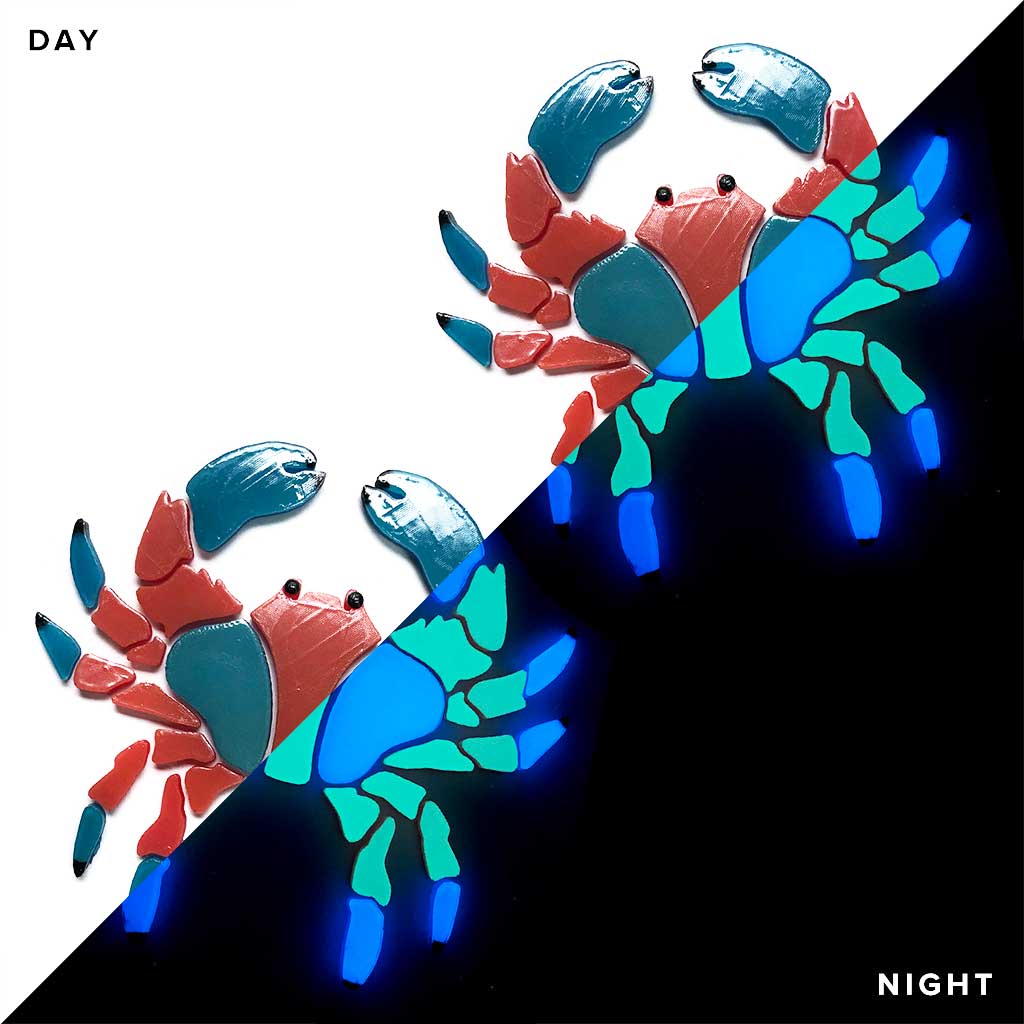 Crab 2 Pack Glow in the Dark Swimming Pool Mosaic