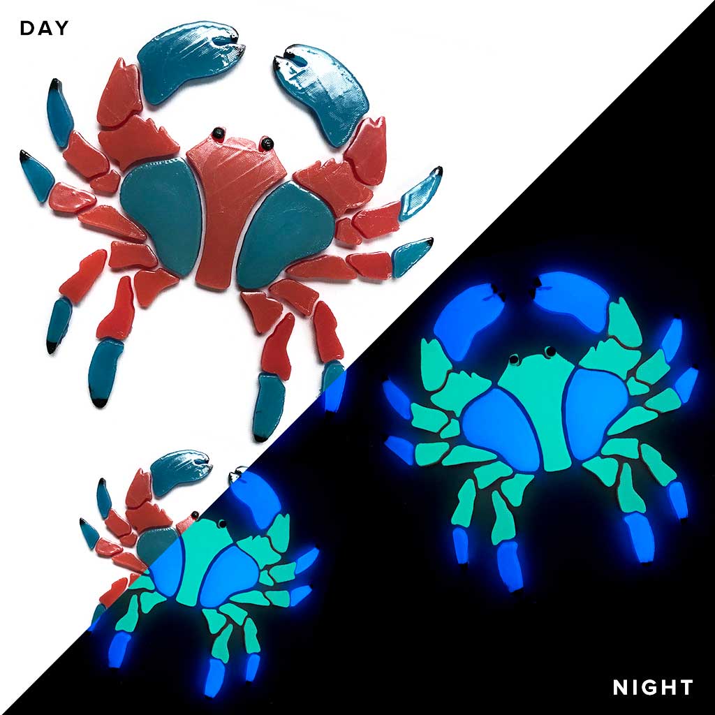Crab Family Glow in the Dark Pool Mosaics