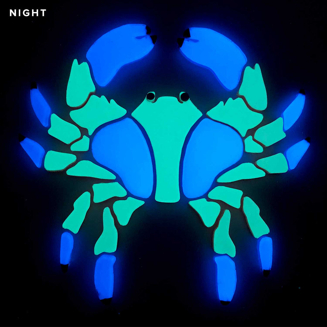 Crab Glow in the Dark Pool Mosaic Night