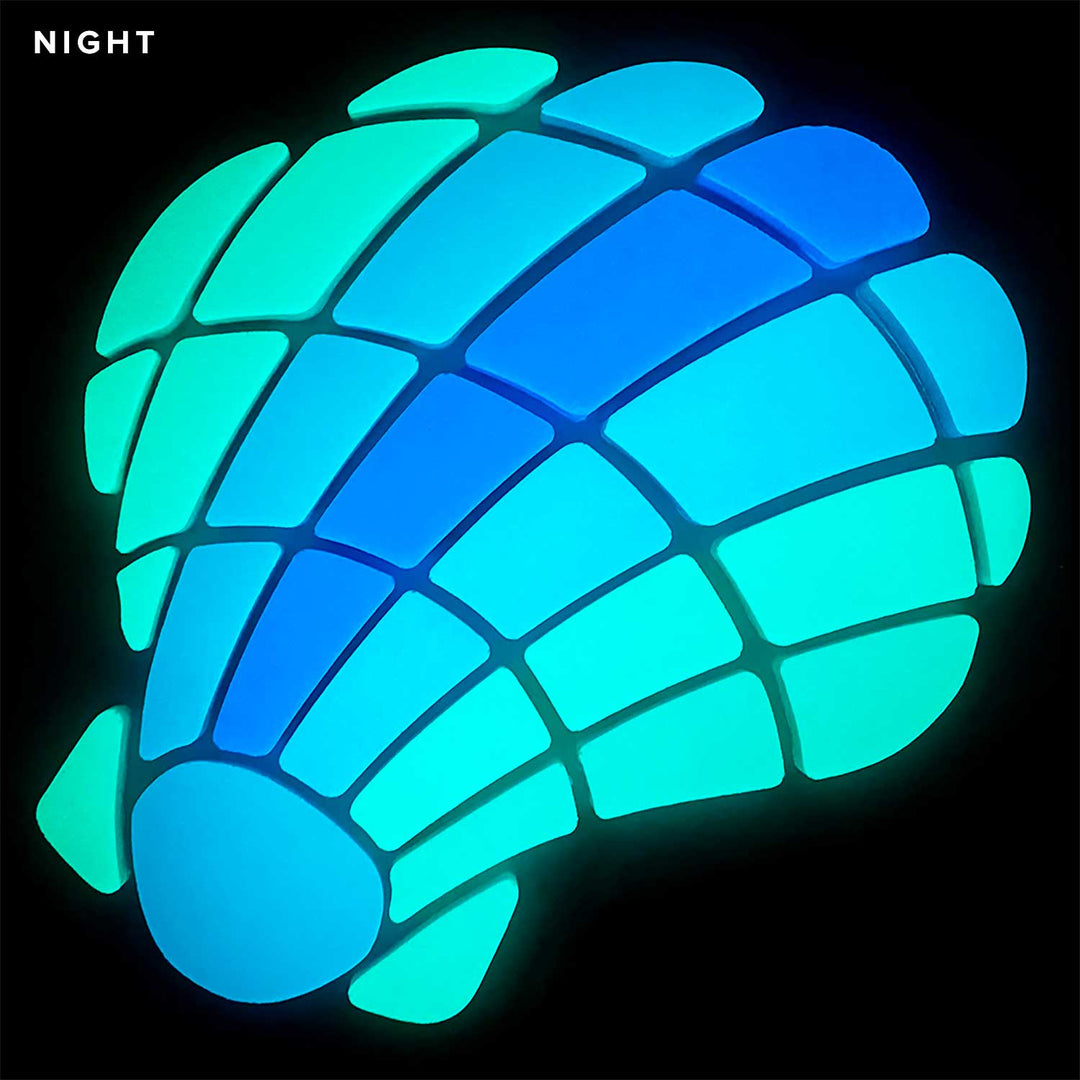 Curved Scallop Shell Glow in the Dark Swimming Pool Mosaic Large
