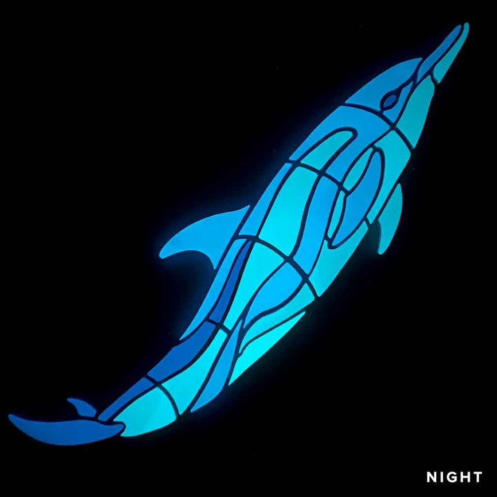 Dancing Dolphin Right Nigh time Glow in the Dark Pool Mosaic
