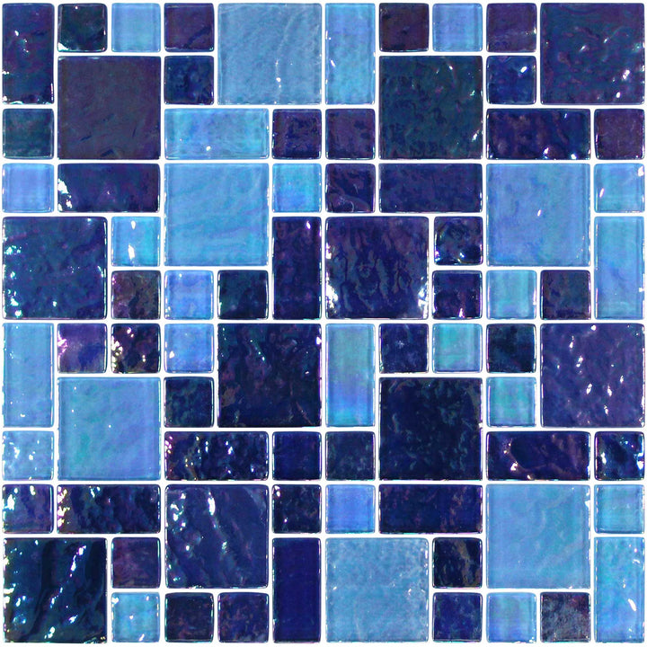 Deep Blue Seas AT-SP-DB-RB Iridescent Glass Tile