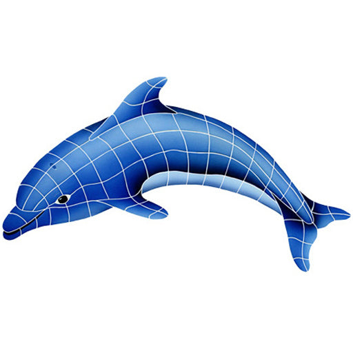 Dolphin Facing Left Pool Mosaic
