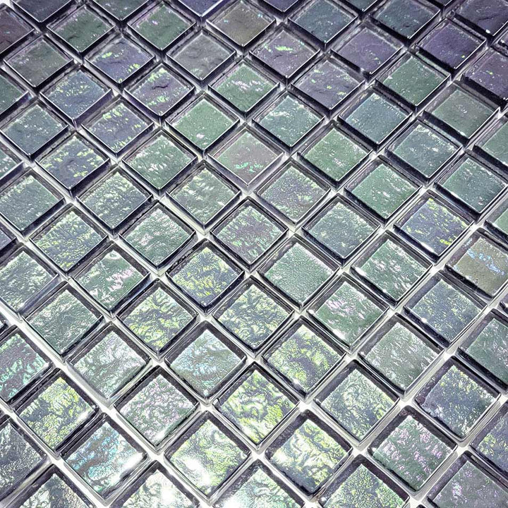 Eclipse Iridescent 1″ x 1″ Waterline Glass Tile