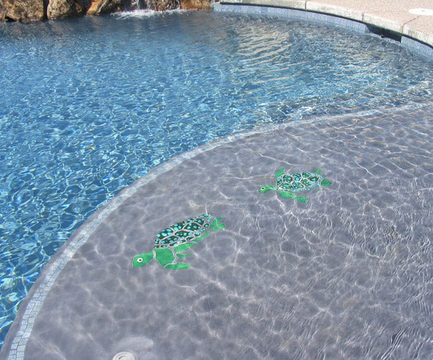 Green Turtle 22" x 19" Pool Mosaics