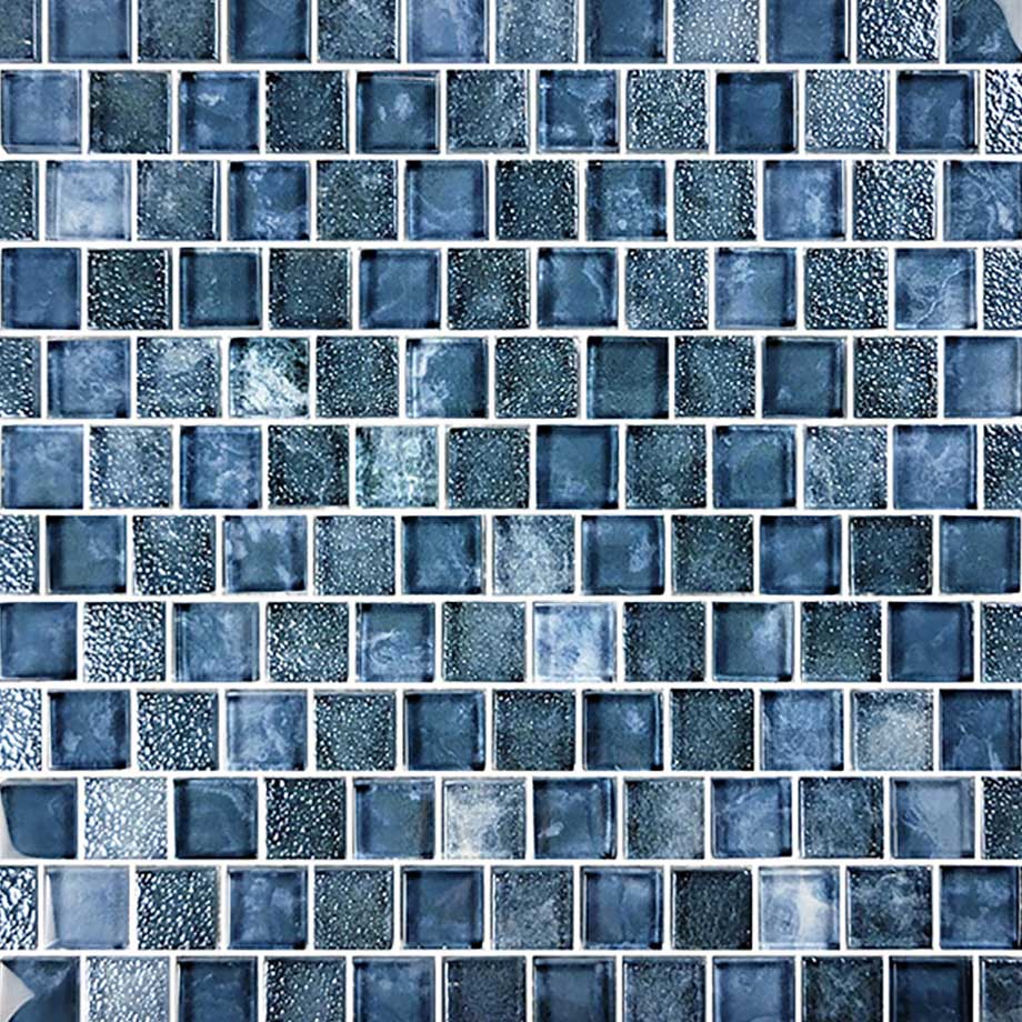 Gunmetal Blue 1x1 Glass Pool Tile