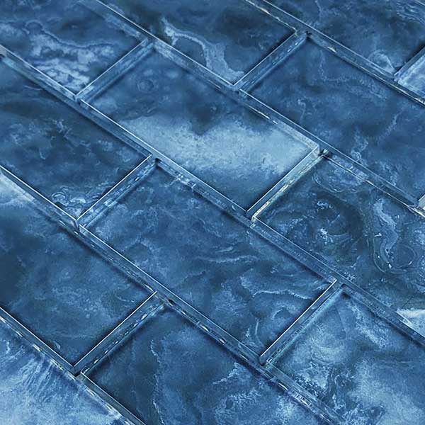 Gunmetal Blue Subway Swimming Pool Glass TIle