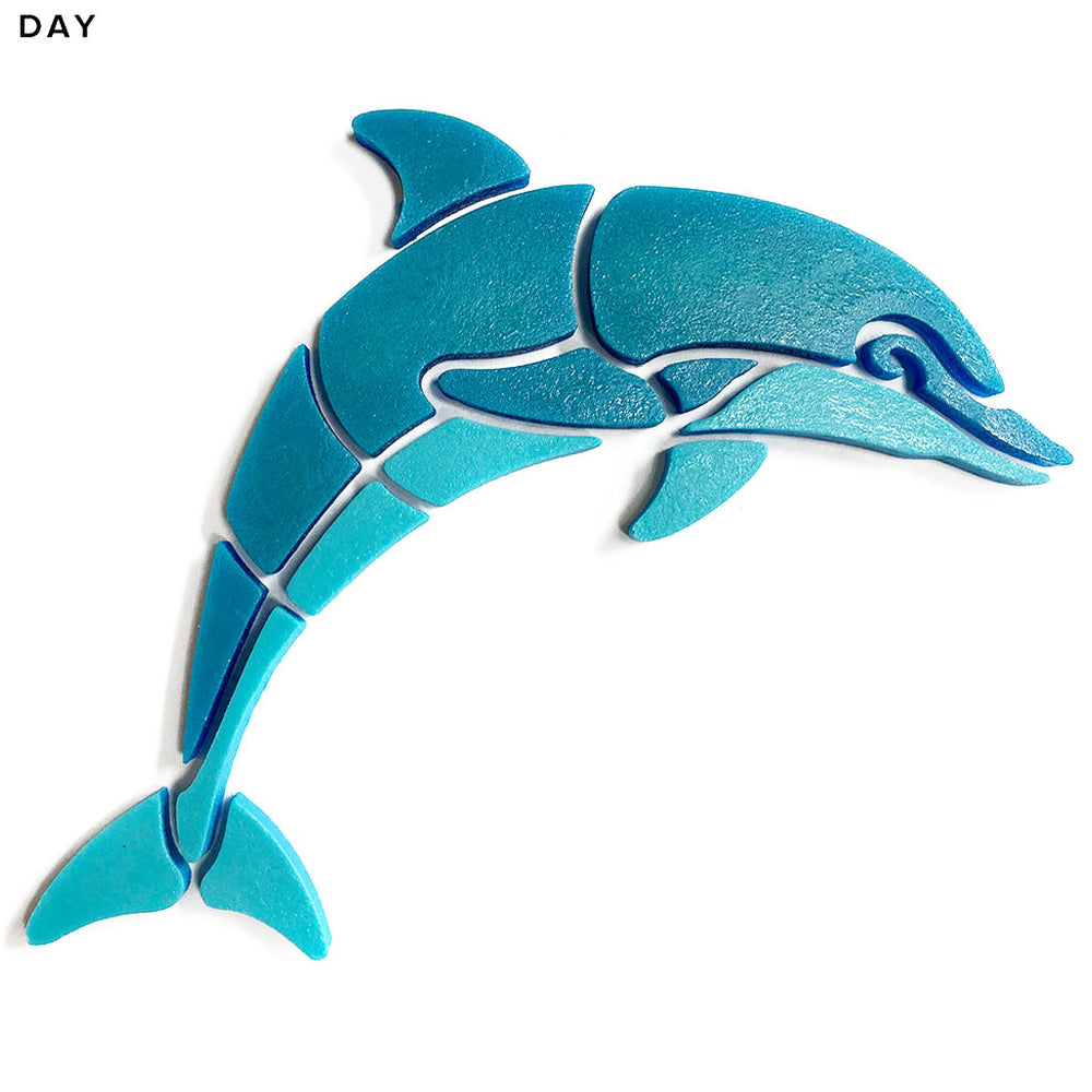 Happy Dolphin Right Glow in the Dark Pool Mosaic