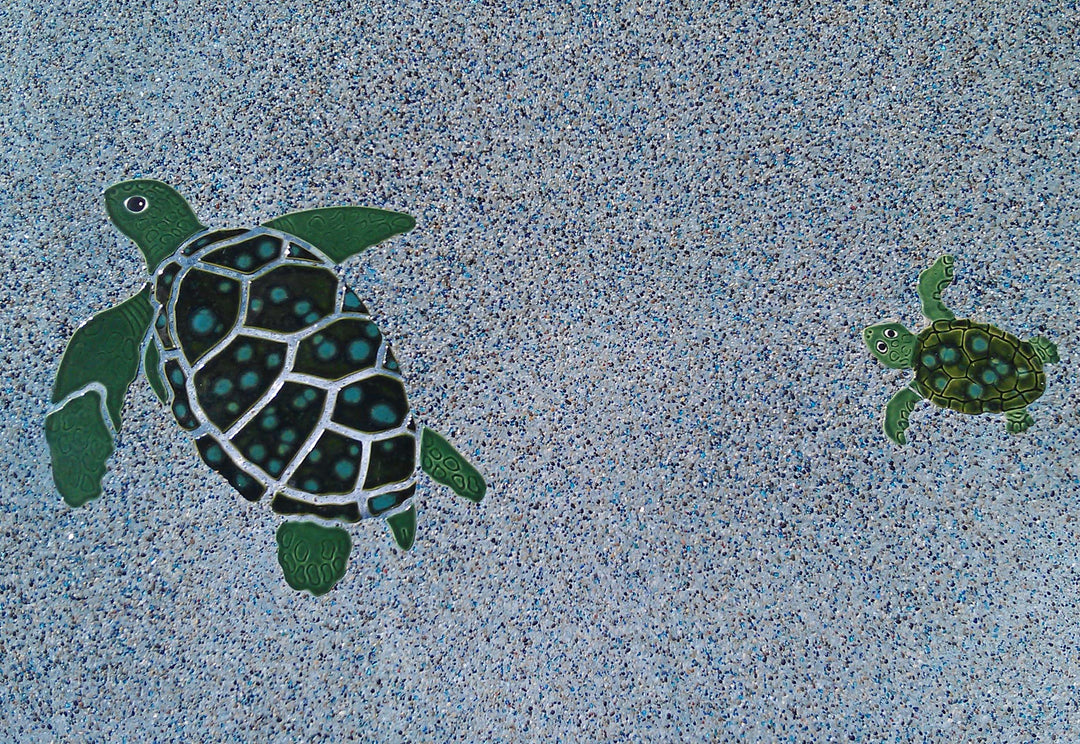 Baby Turtle 4" x 5"  Pool Mosaics