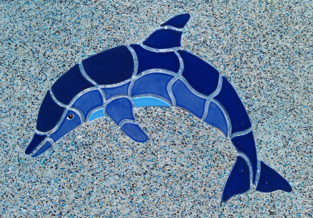 Dolphin 34" x 21" Pool Mosaics