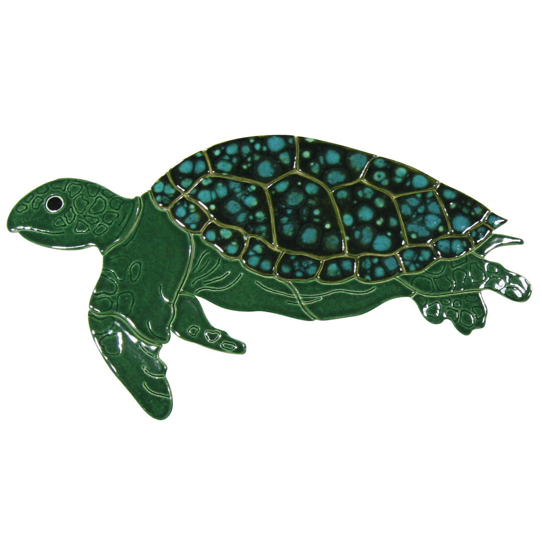 Green Turtle 22" x 19" Pool Mosaics