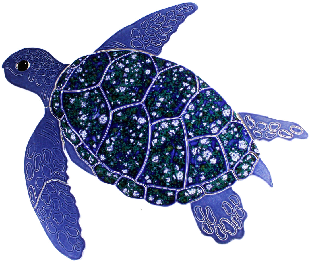 Crystal Blue Turtle 27" x 24" Pool Mosaics
