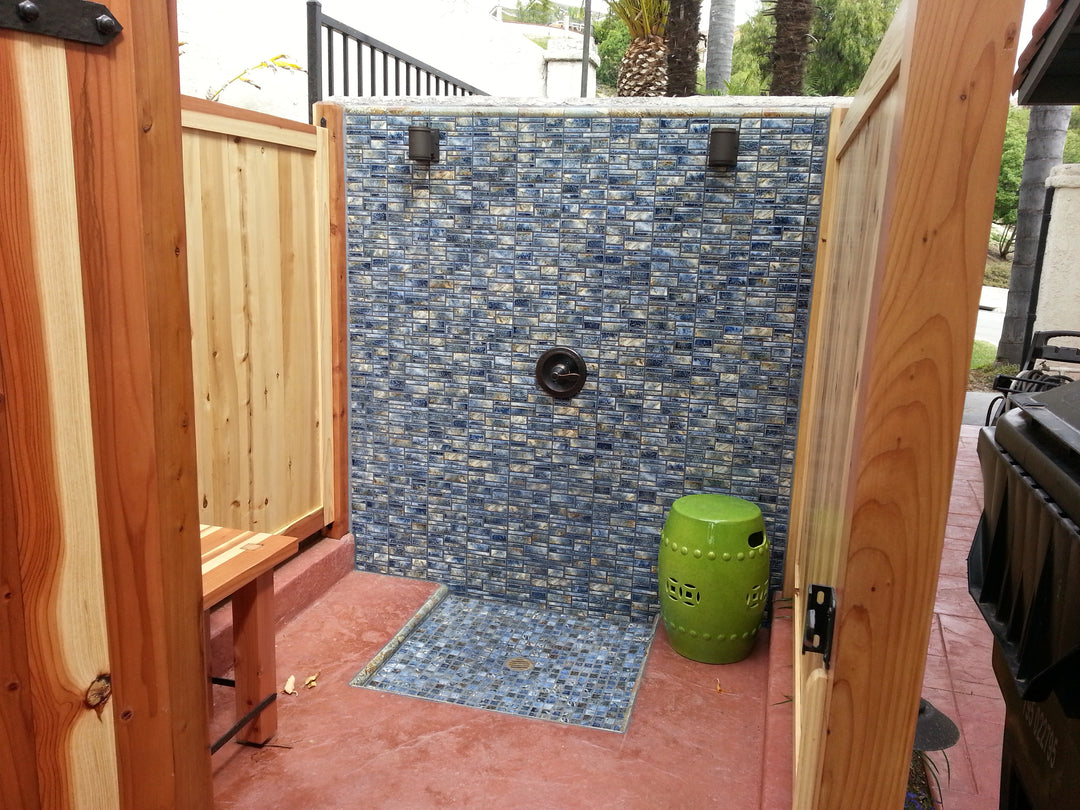 Autumn Blue Random Block Porcelain Waterline Pool Tile – AquaTiles