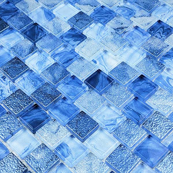 Lapis Blue 1x1 Waterline Glass Tile