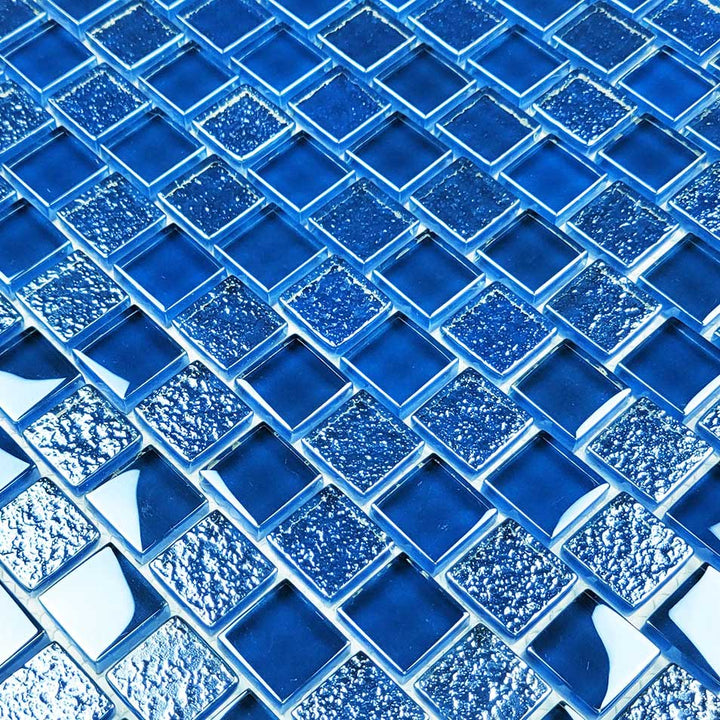 Lustrous Blue 1x1 Glass Tile