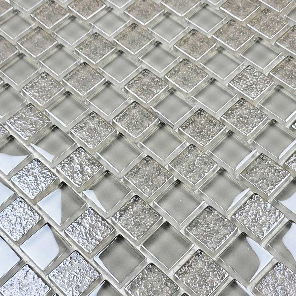 Lustrous Gray 1x1 Glass Tile