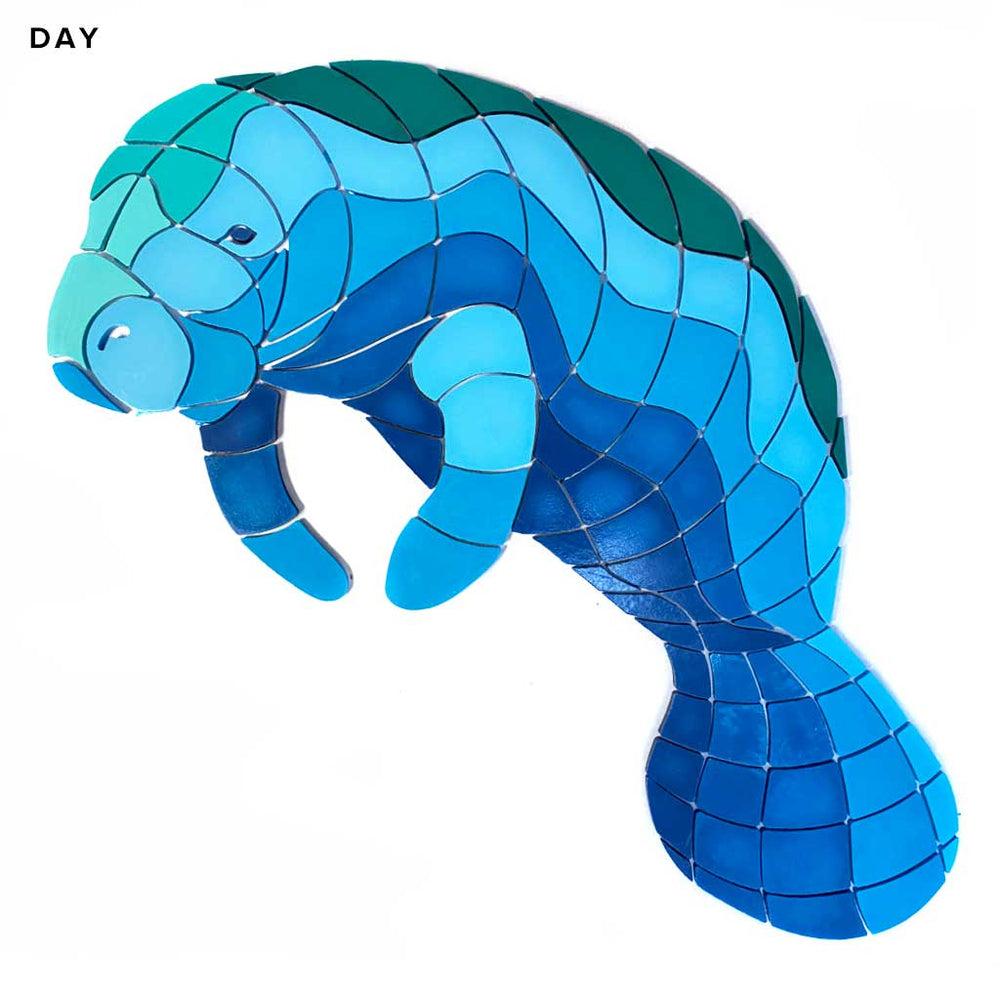 Manatee Mother Glow in the Dark Pool Mosaic Daytime