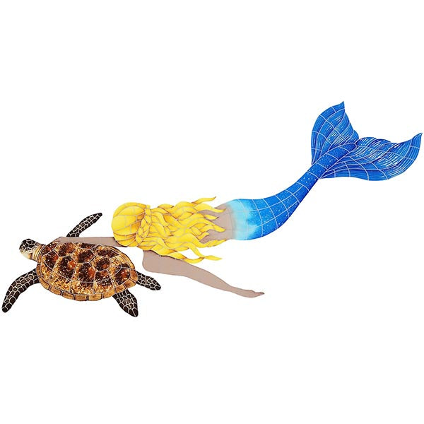 Mermaid with Turtle Pool Mosaic