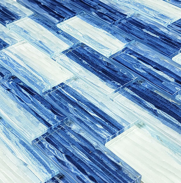 Mirage Blue Blend 1.5" x 3" Glass Tile