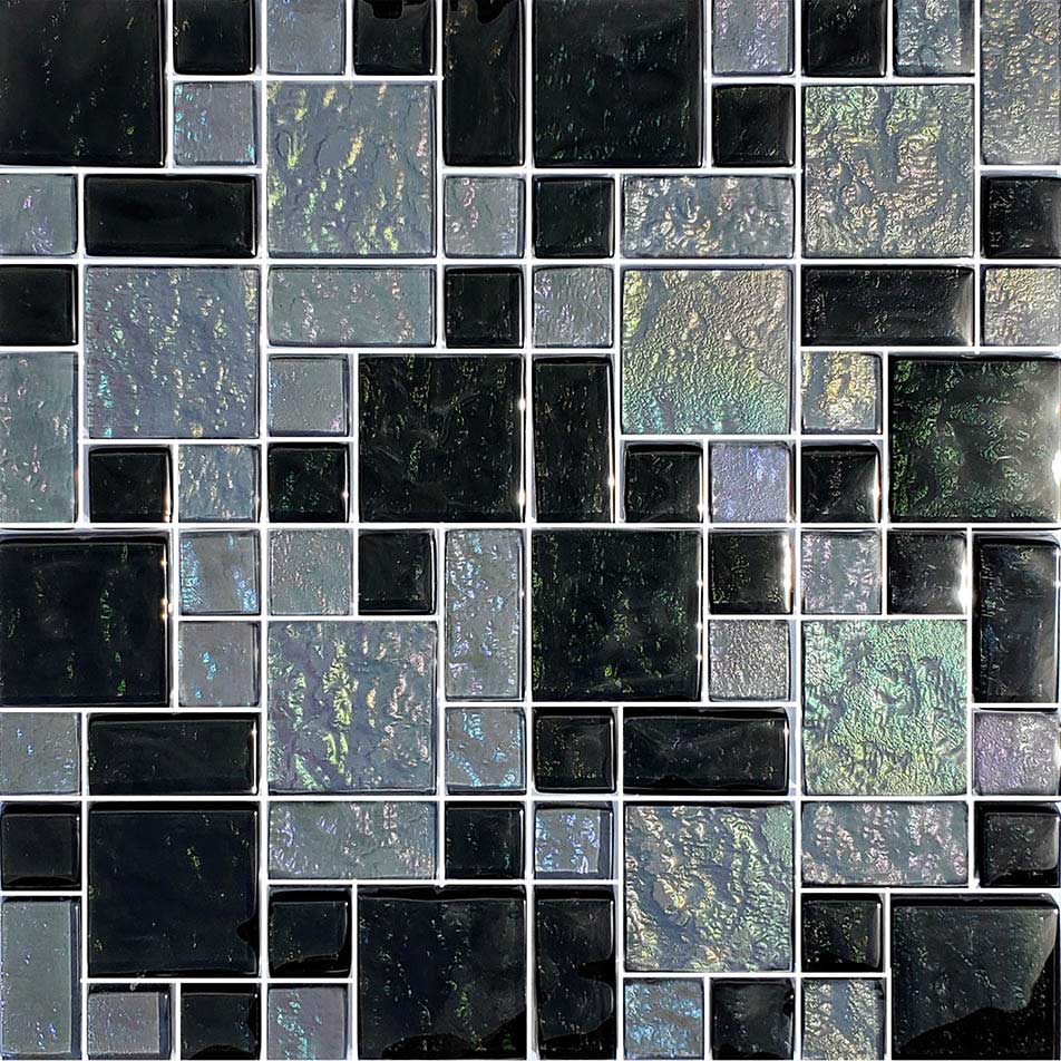 Moonlight Iridescent Random Blocks Glass Tile – AquaTiles