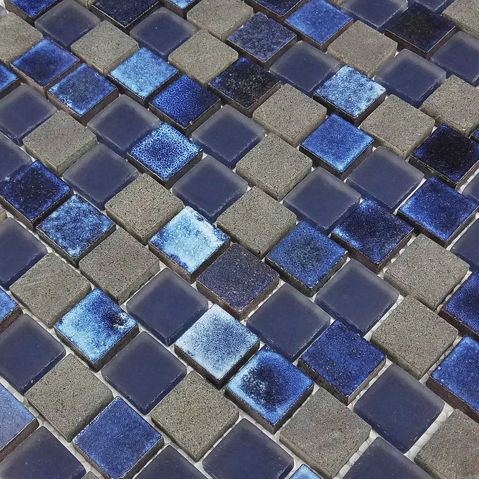 Moonscape Dark Blue 1x1 Glass Pool Tile