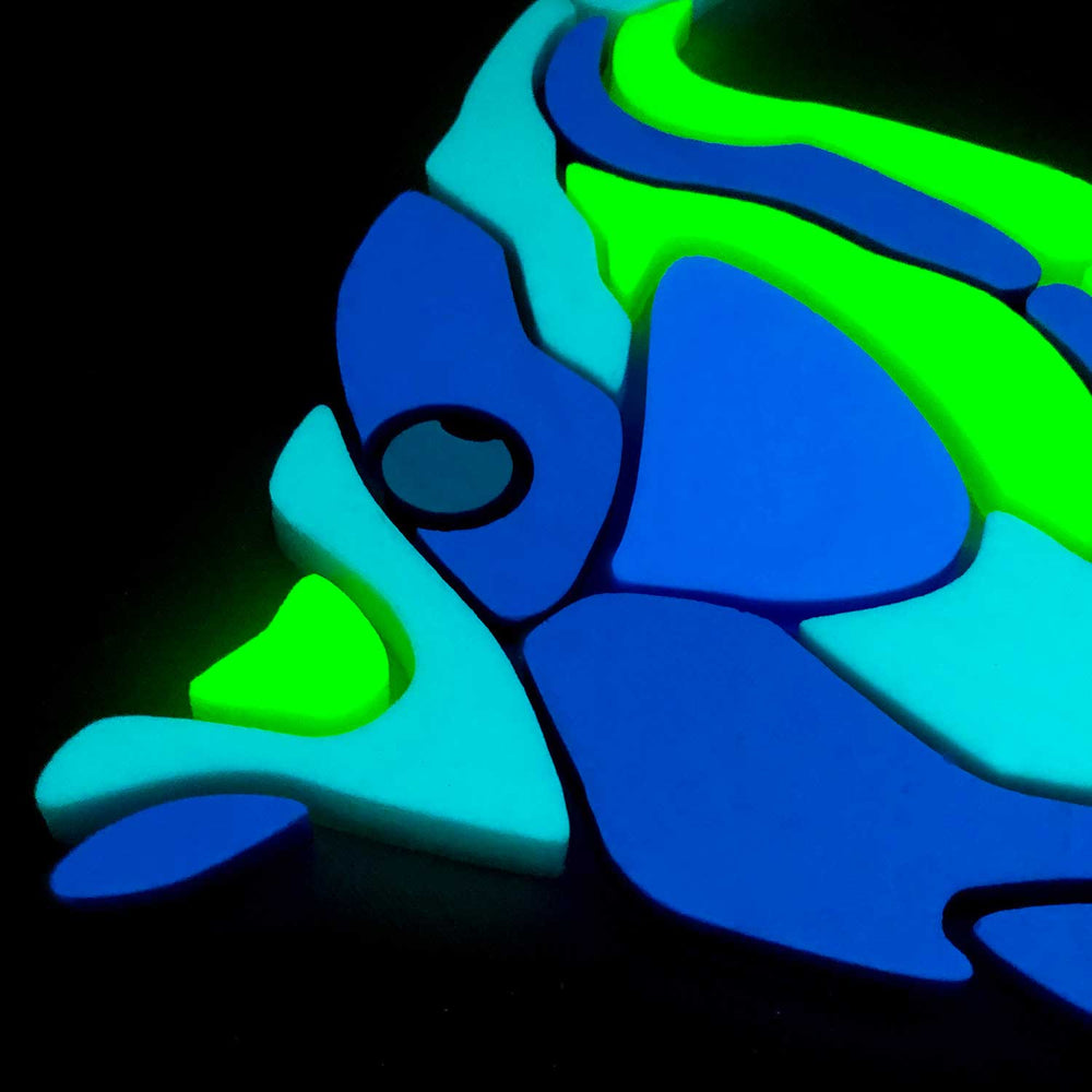 Moorish Idol Glow in the Dark Pool Mosaic Night Time