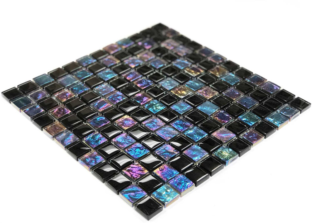 Nero Black 1x1 Glass Pool Tile