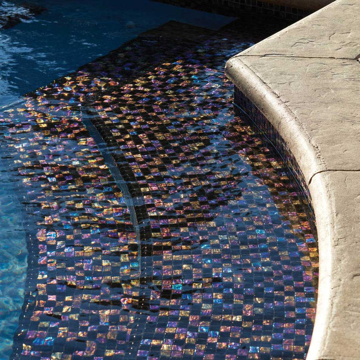 Nero Black Glass Pool Tile