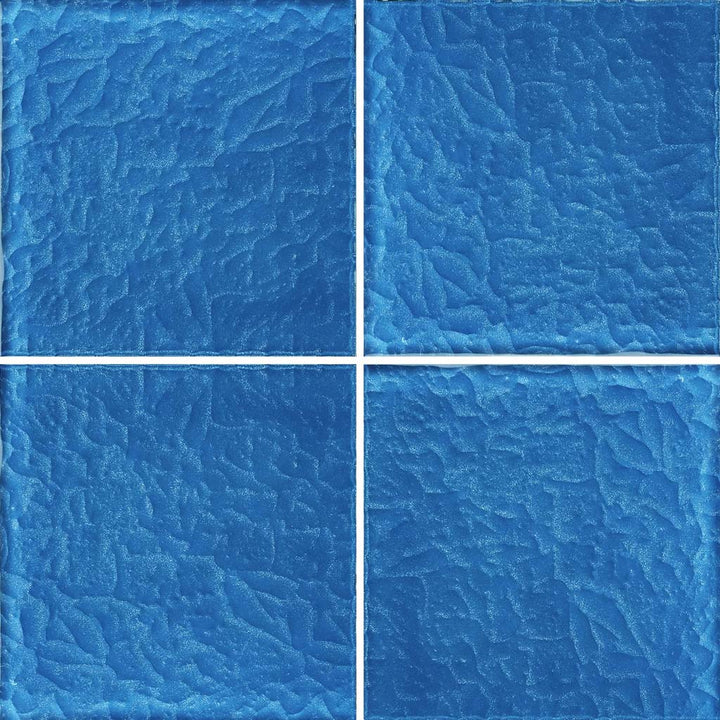 Ocean Waves Blue 6x6 Glass Tile