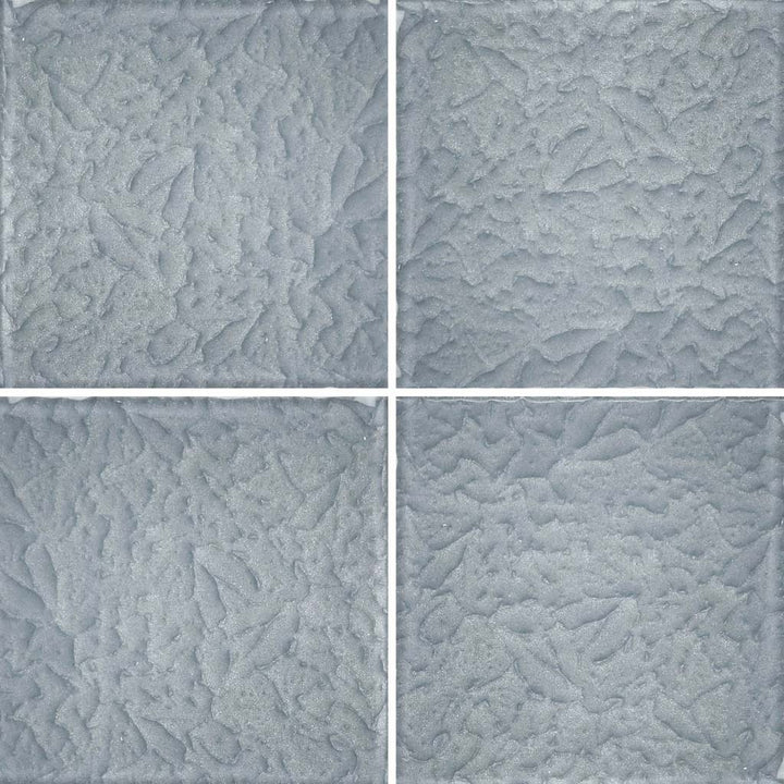 Ocean Waves Gray 6x6 Glass Pool Tile