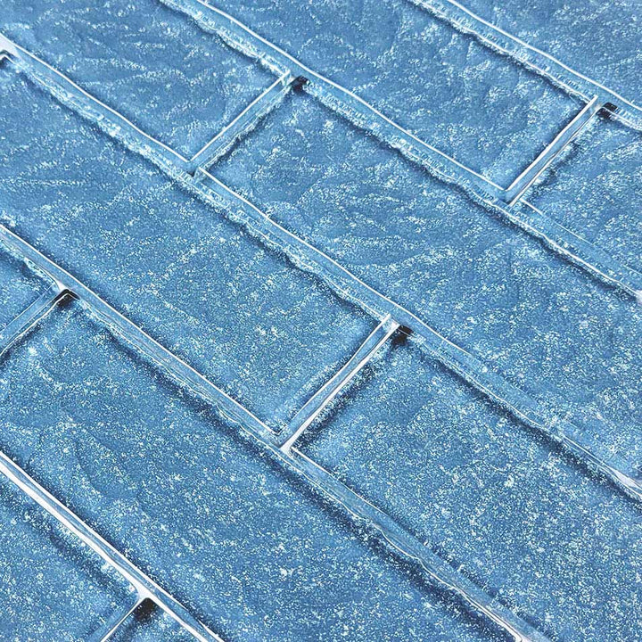 Ocean Waves Steel Blue Glass Pool Tile