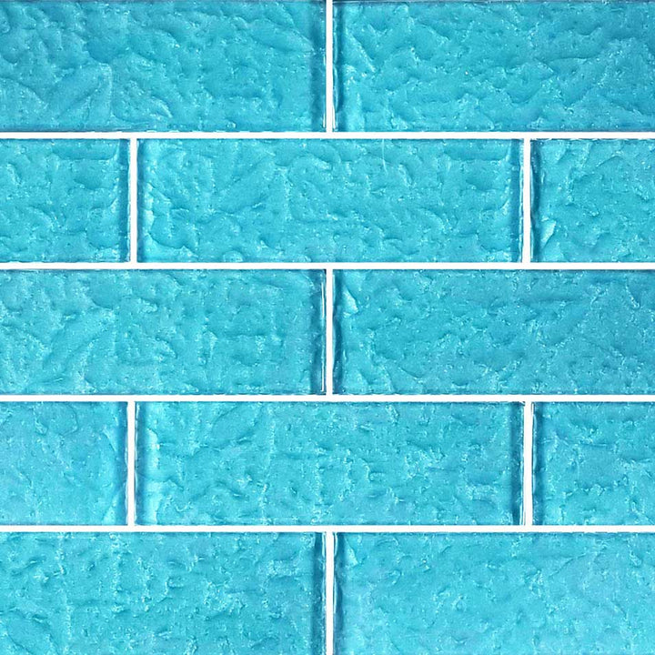 Ocean Waves Turquoise 2x6 Glass Tile