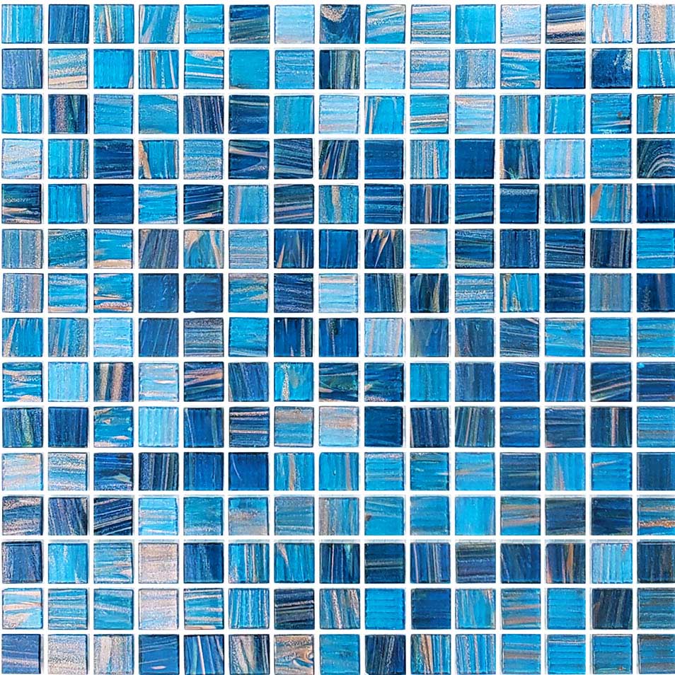 Pacific Blue Rust 3/4 inch x 3/4 inch Glass Pool Tile