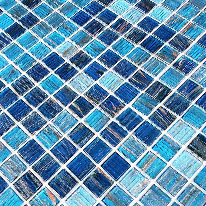 Pacific Blue Rust 3/4 inch x 3/4 inch Glass Tile