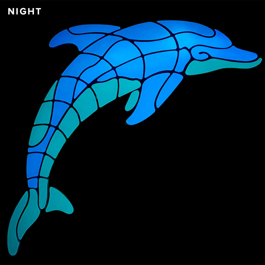Playful Dolphin Large Right Glow in the Dark Swimming Pool Mosaic