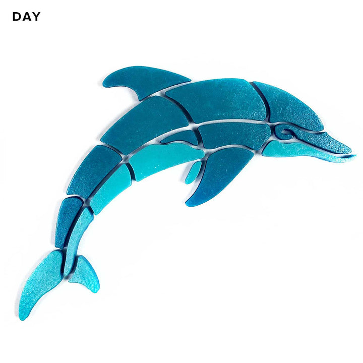 Playful Dolphin Right Glow in the Dark Swimming Pool Mosaic