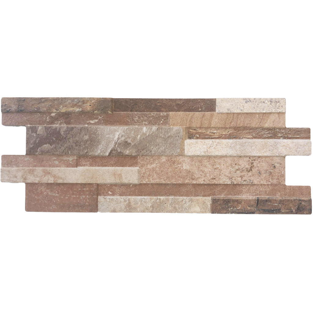 Red Stone Effect Porcelain Pool Tile 6 1/4" x 16"