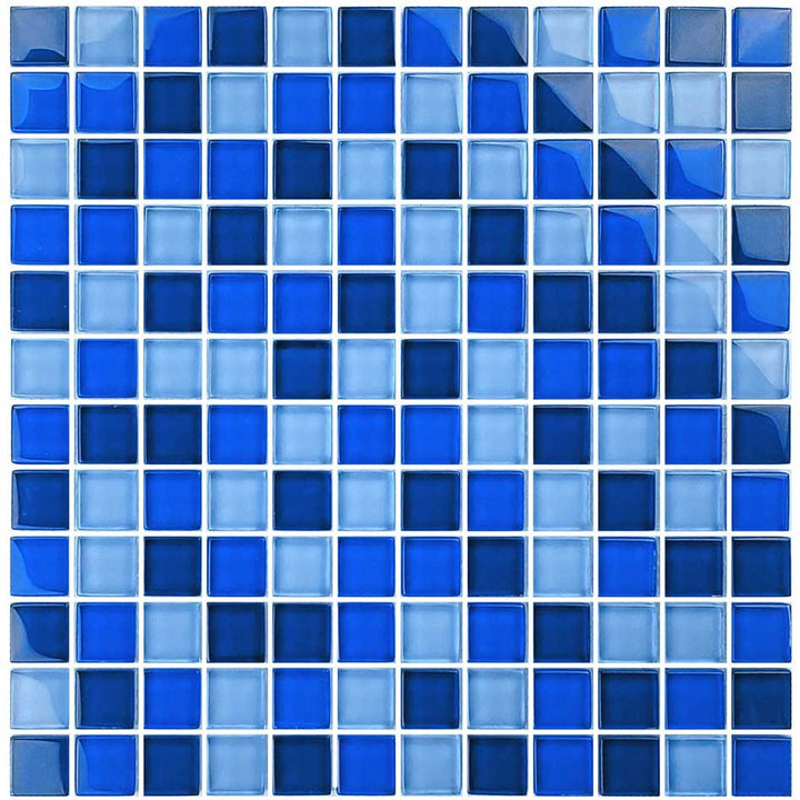 Royal Blue Mix 1″ x 1″ Glass Tile