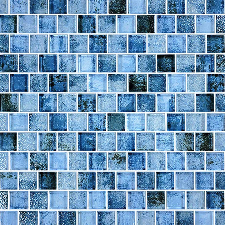 Shadow Blue 1x1 Waterline Glass Tile