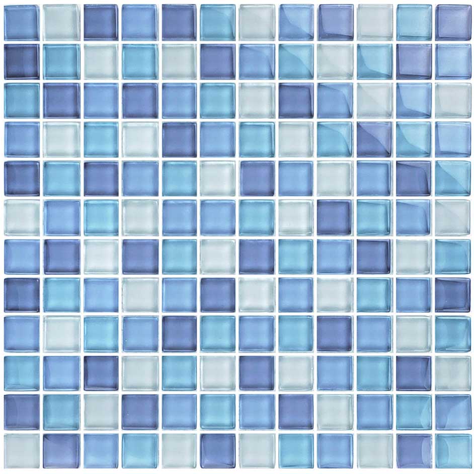 Sky Blue Blend 1″ x 1″ Glass Tile