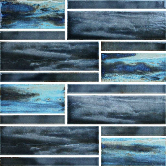 Starlight Turquoise Linear Porcelain Pool Tile – AquaTiles