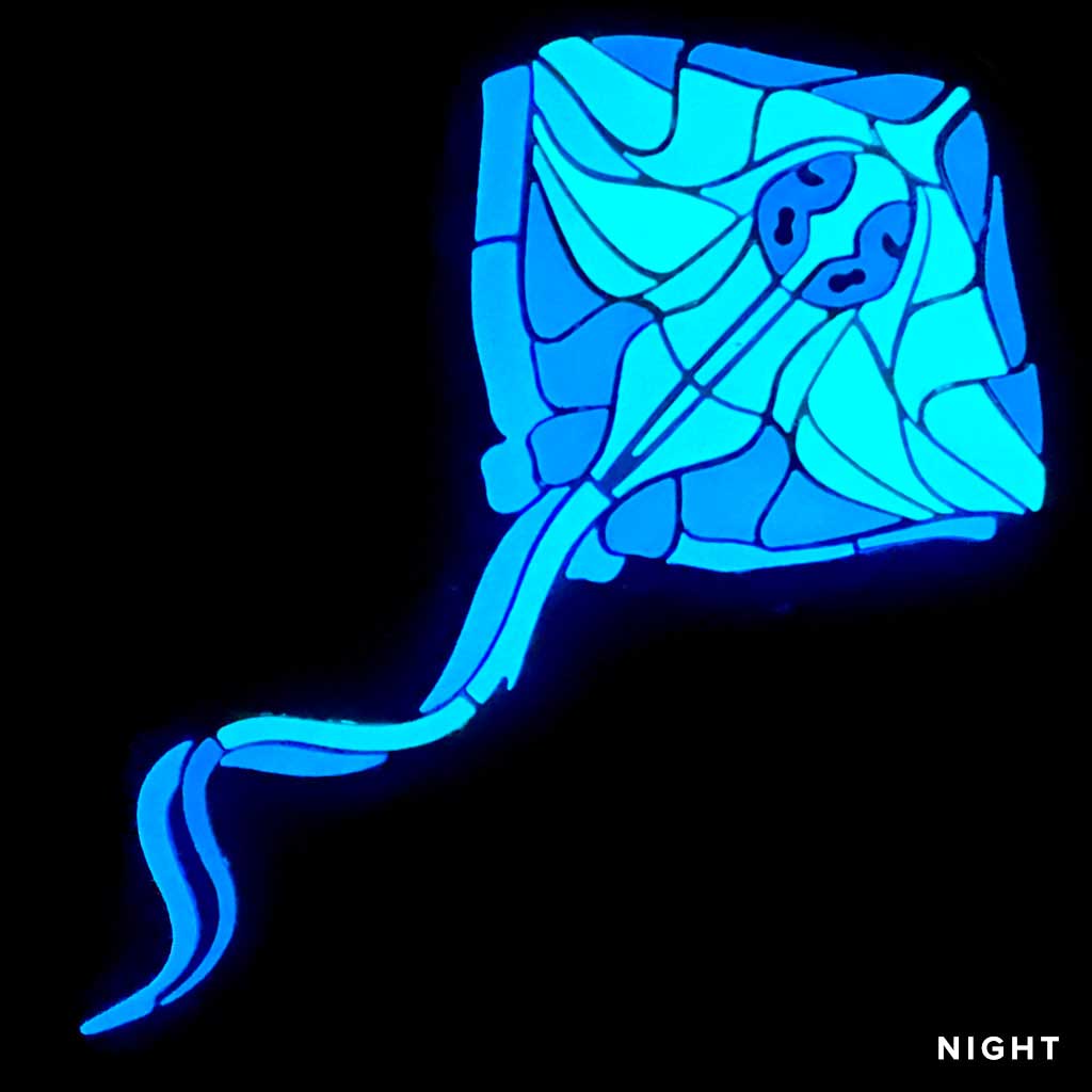 Stingray Medium Glow in the Dark Pool Mosaic Night Time