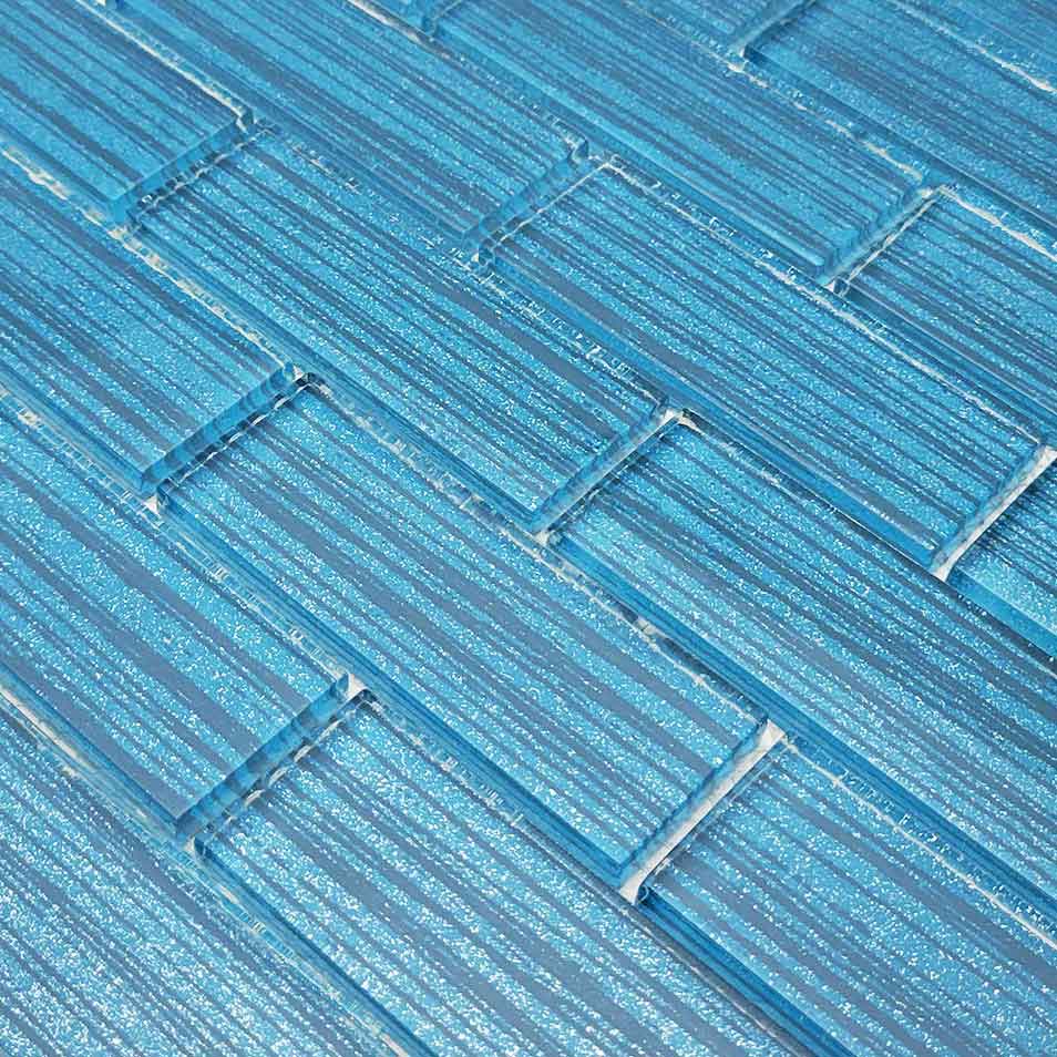 Summit Blue Subway Glass Pool Tile