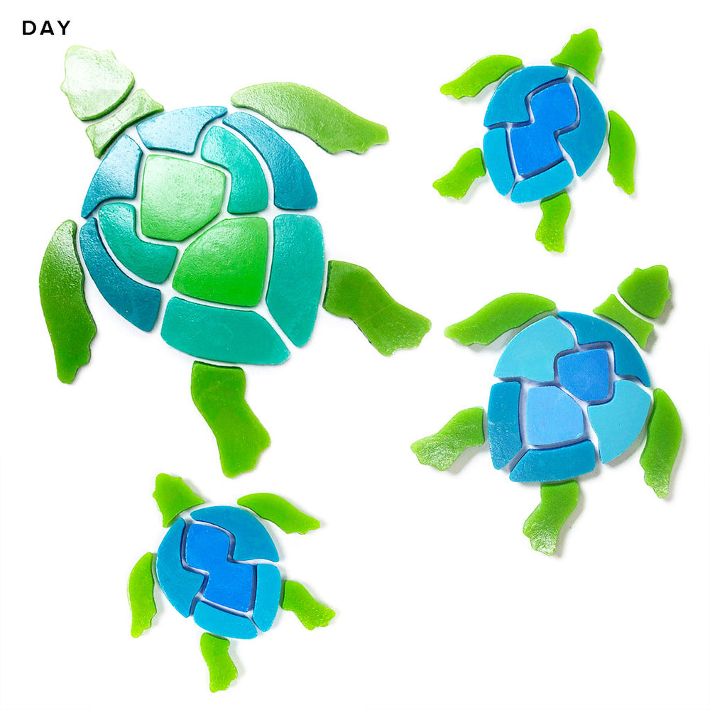 Swimming Turtle Family Glow in the Dark Pool Mosaics