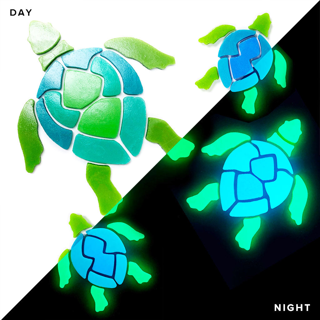 Swimming Turtle Family Glow in the Dark Swimming Pool Mosaics