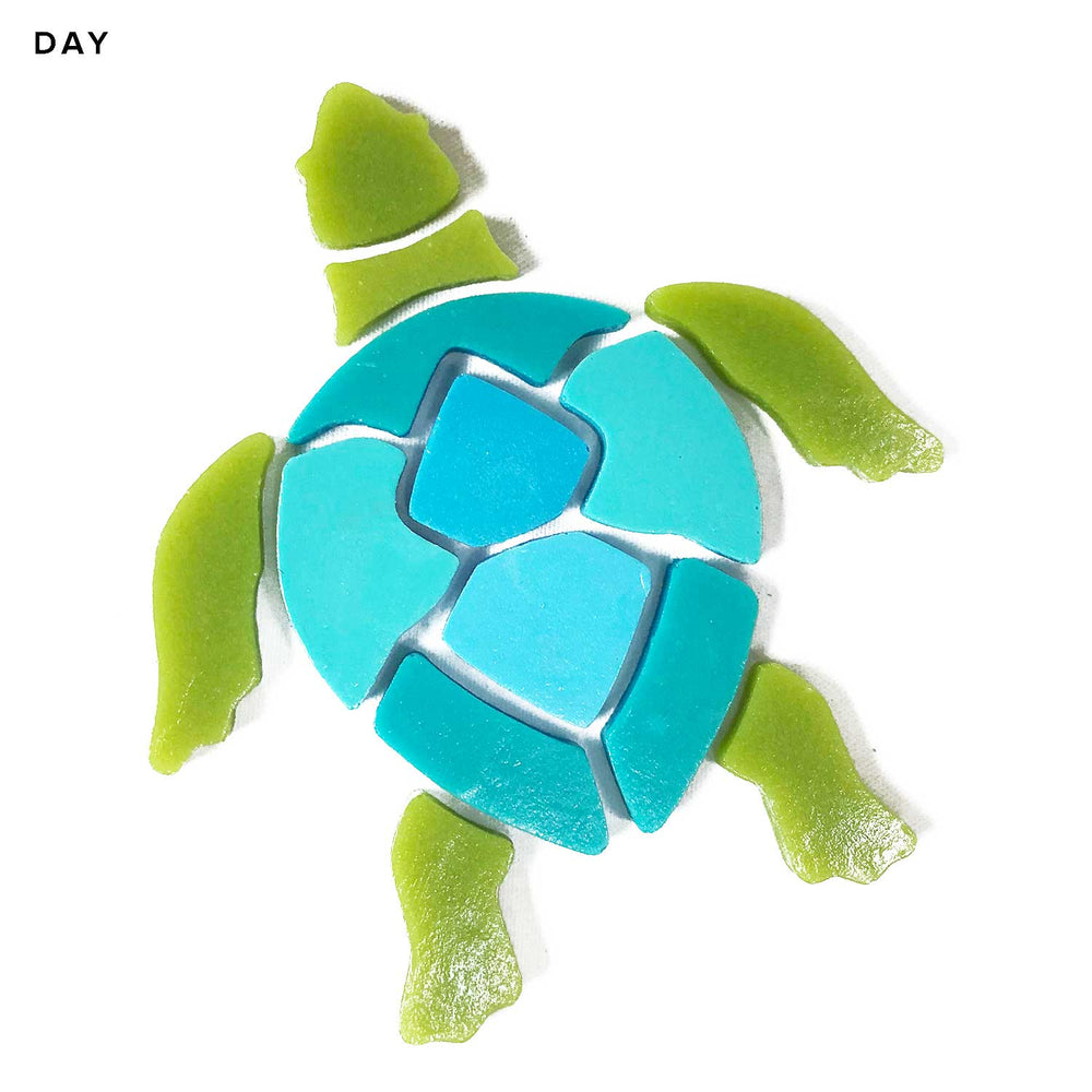 Swimming Turtle Medium Glow in the Dark Pool Mosaic Daytime