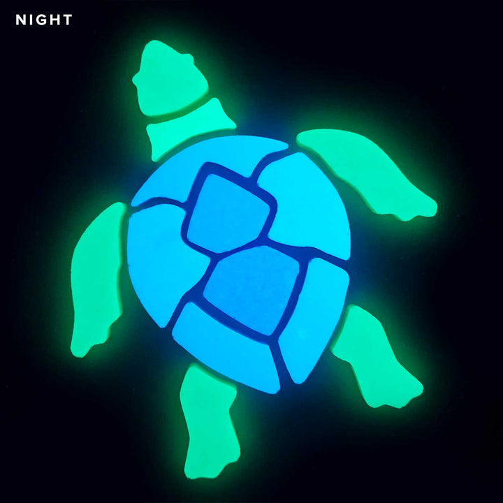 Swimming Turtle Medium Glow in the Dark Pool Mosaic Night Time